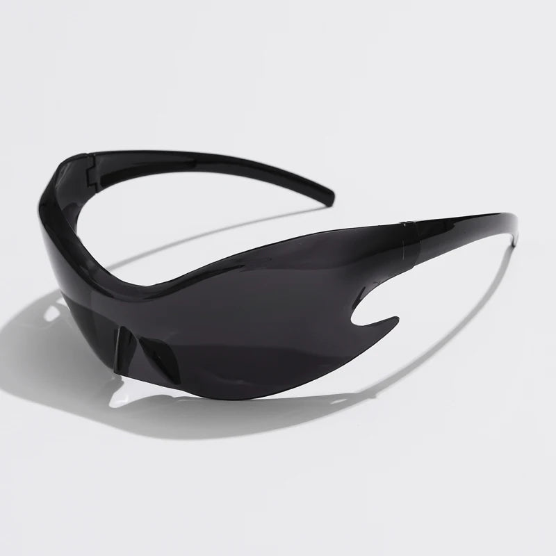 Women Men Unique Punk Style Sunglasses Luxury Brand Sports Goggle One Piece Sun Glasses For Male Cycling Hip Hop Shades UV400