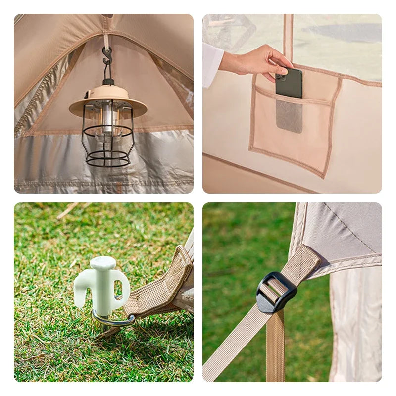 A Inflatable Camping Outdoor 2 Rooms 3-5 People Air Pump Inflatable Cabin House Tent | Kimlud Outdoor Luxury Table