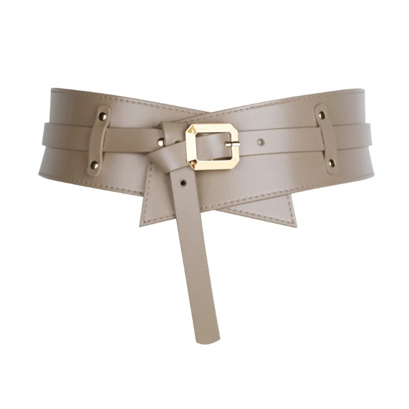 Medieval Leather Waist Belt Women Corset Wide Belts Girdle Belts Wide Cowhide Pin Buckle Waistbands For Dress Coat Decor