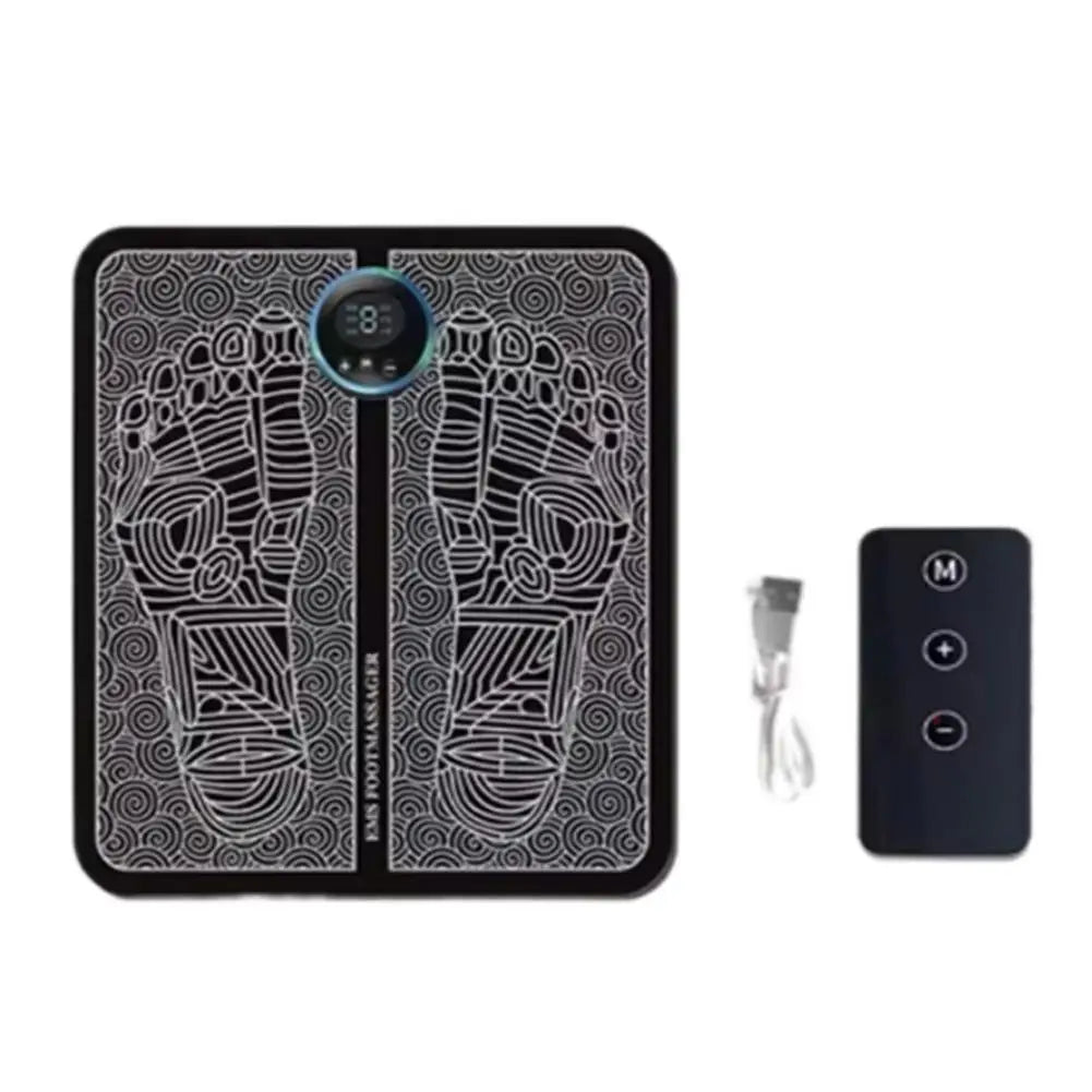 EMS Muscle Stimulation Foot Massager Pad Acupoint Massage Mat for Pain Relief & Blood Circulation Improvement Home Family Relax