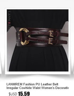 LANMREM Fashion PU Leather Belt Irregular Cowhide Waist Women's Decorative Suit Dress Sweater Waist Belts 2025 New...