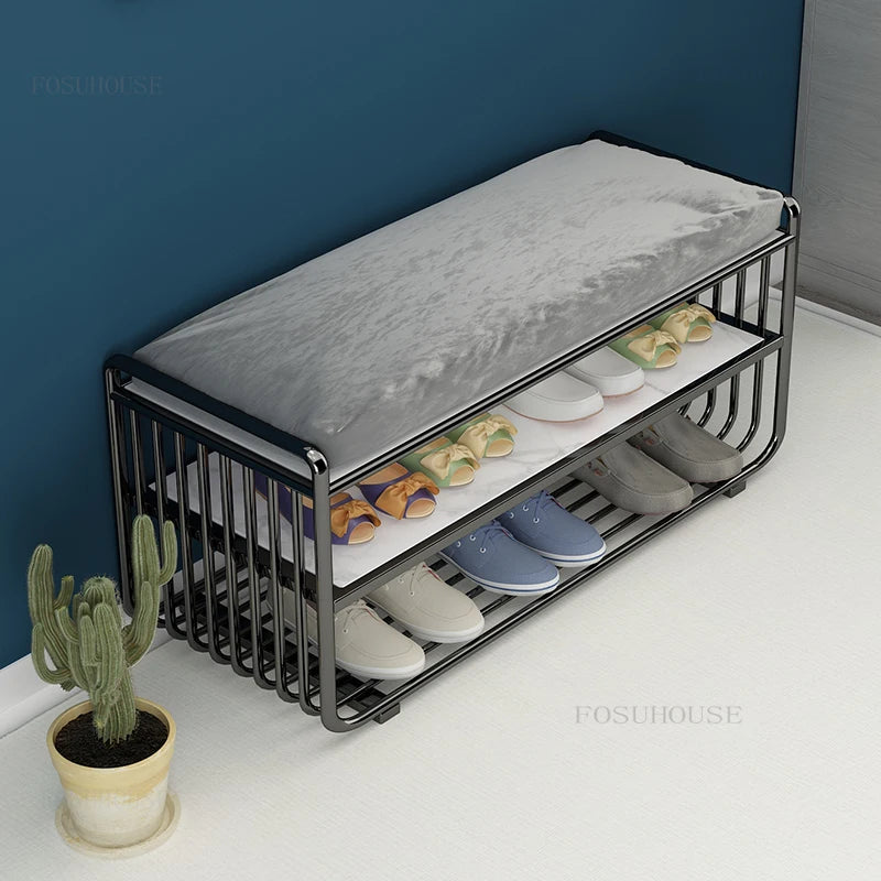 Minimalist Homestay Shoe Changing Stool Nordic Bedroom Long Ottoman Villa Storage Shoe Stools Home Furniture Hallway Porch Bench - Kimlud