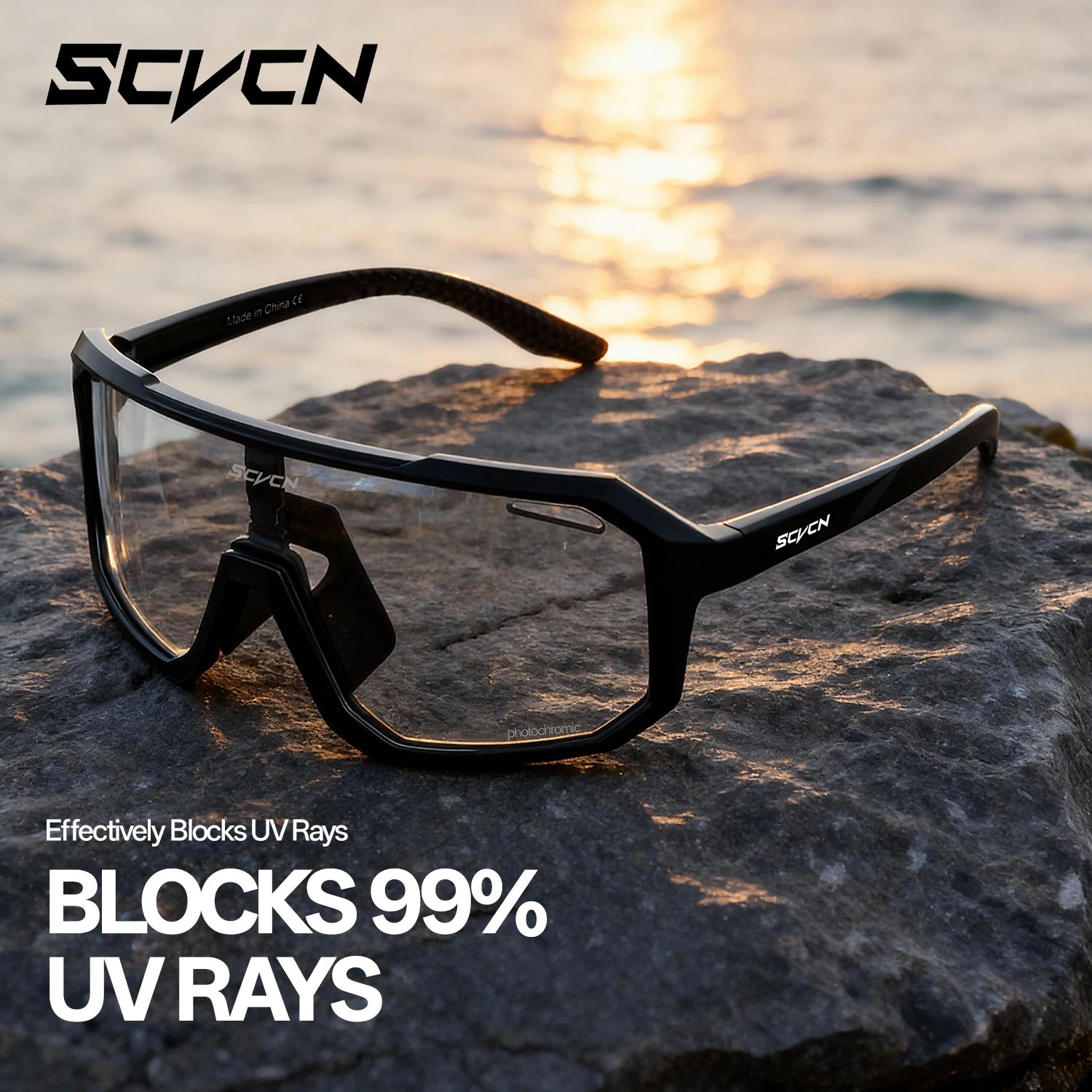 SCVCN New Riding Cycling Sunglasses Outdoor Sports Running Goggles Men's Mtb Bicycle Glasses Women Cycling Eyewear 1 Lens