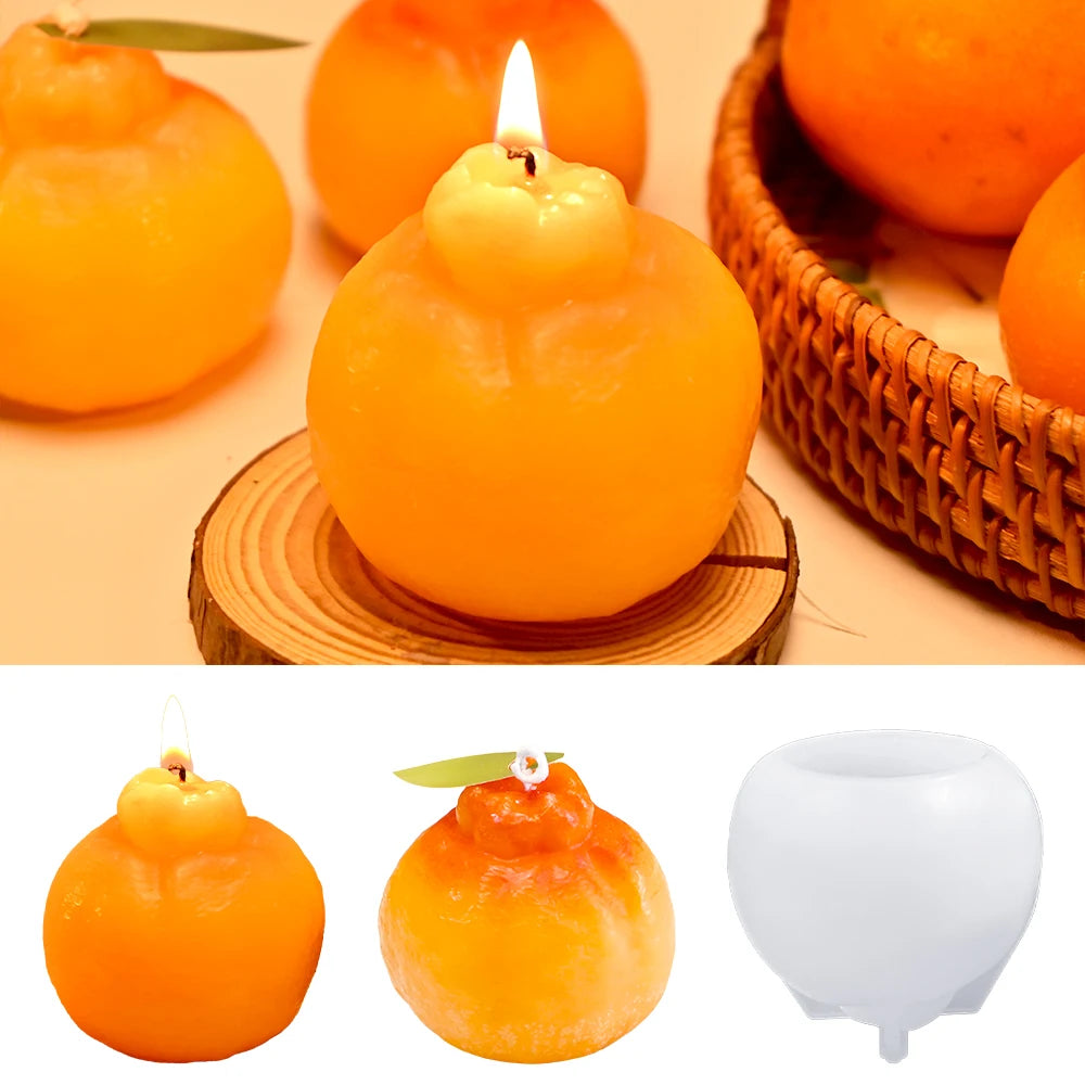 S0164 Creative 3D Orange Silicone Candle Mold Simulated Fruit Moldes Para Velas for Aromatherapy Candle Making