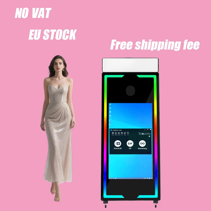 2025 Newest Smart Operation Touch Screen Portable 65 Inch Mirror Magic Photo Booth Machine for Wedding Christmas Party Activity - Kimlud