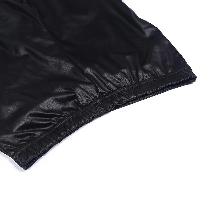 Lace Leather Patchwork Crop Pants Leggings Breathable Skin-Friendly Pure Color Women's Base Layer Pants Winter Collection - Kimlud
