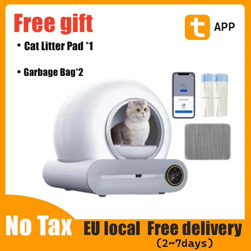 65L Automatic Smart Cat Litter Box Self Cleaning Fully Enclosed Large Cat Toilet Litter Tray | Kimlud Luxury Rug