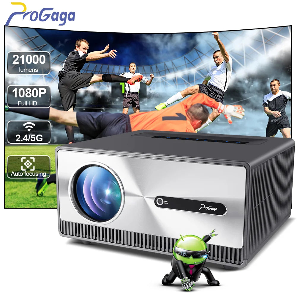 PROGAGA PG600W Full HD 1080P Projector Android 4k WiFi Auto Focus PG600 Portable Projetor PK DLP Home Theater Beam in...