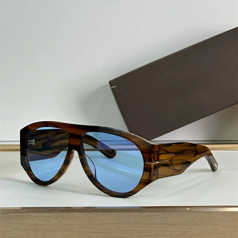 New Oversized Pilot Sunglasses Women Fashion Luxury Big Frame One Piece Gradient Sunglasses Retro Classic Thick Shades