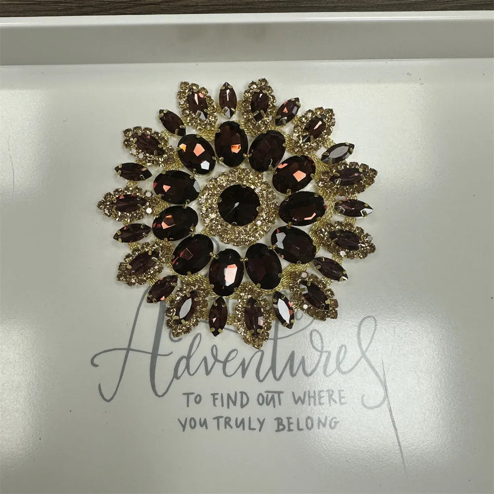 1PCS rhinestone round crystal jewelry wedding appliques for dresses | Kimlud Budget Friendly Dress