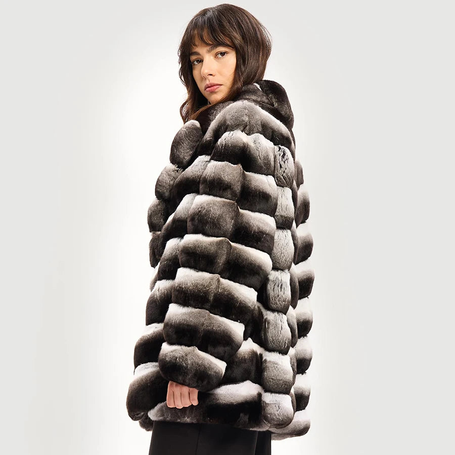 Nature Rex Rabbit Fur Jackets For Womens Real Rex Rabbit Fur Coat With Lapel New Arrivals Real Rabbit Fur Jacket