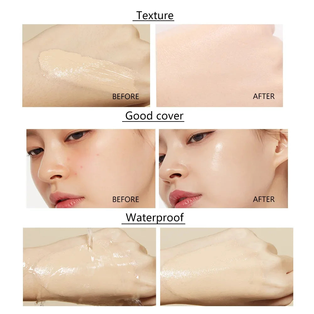 Liquid Foundation High Coverage Makeup Base Lasting Concealer BB Cream Waterproof Oil-Control Face Foundation Makeup...