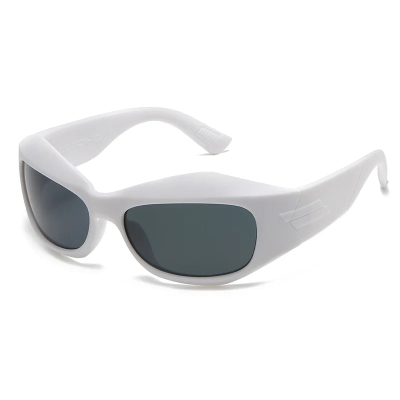 Steampunk Style Y2K cycling Sunglasses Women Men Trendy Ins Curved Shaped Glasses Personalized Technology Sports Sun...