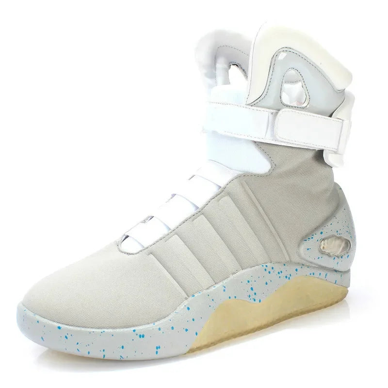 Children Basketball Shoes Boy USB Charging Led Luminous Shoes Adult Light Up Casual Men Back To The Future Glowing Sneaker 36-46