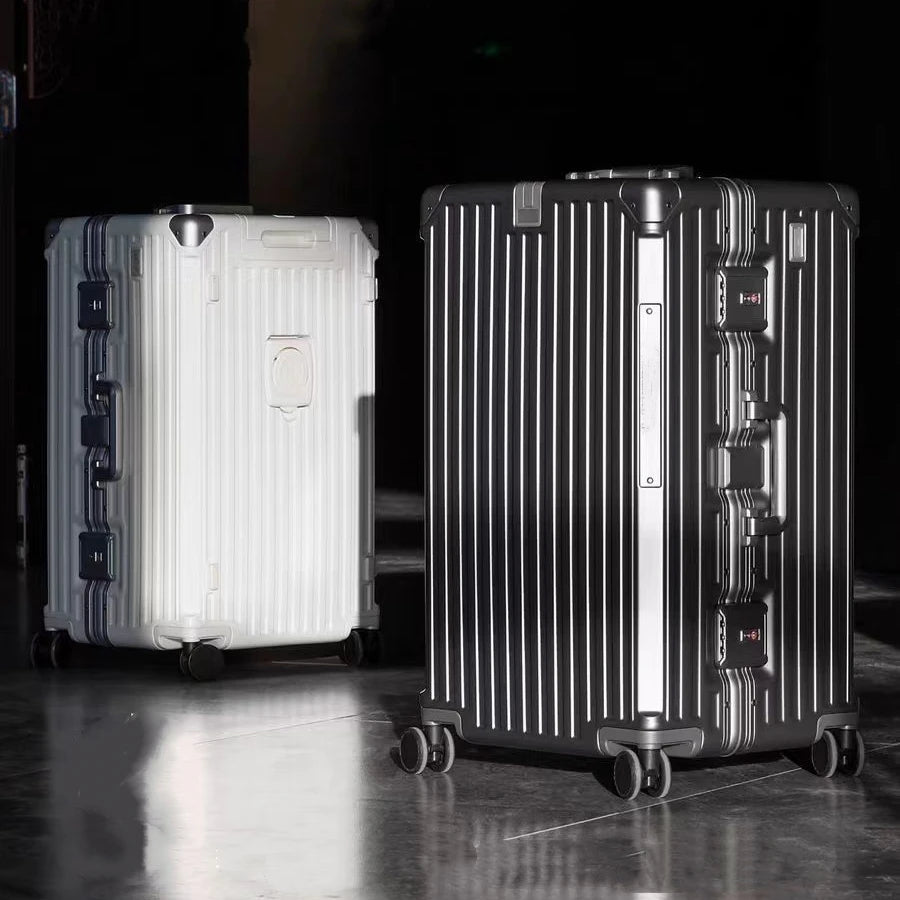 Luxury Suitcase High Quality Upgrade Thicken PC Material Rolling Luggage Aluminum Frame 20/24/26/28/30inch Travel Trolley Bags - Kimlud