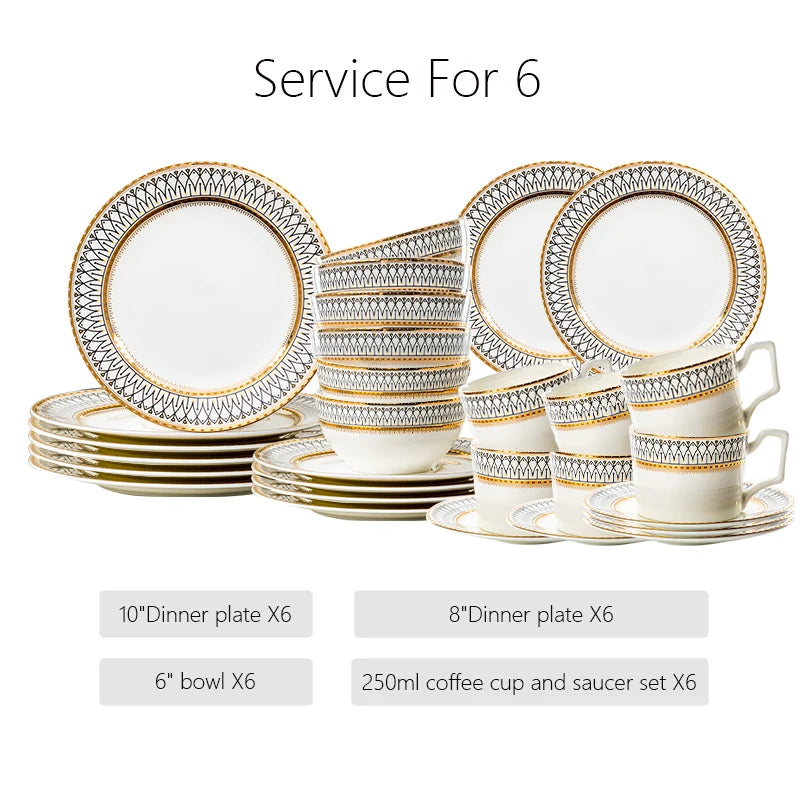 Nordic Fine Bone China Plates Set Dinner Serving Kitchen Dessert Plate Dish Tableware Porcelain Plate Bowl Dishware...