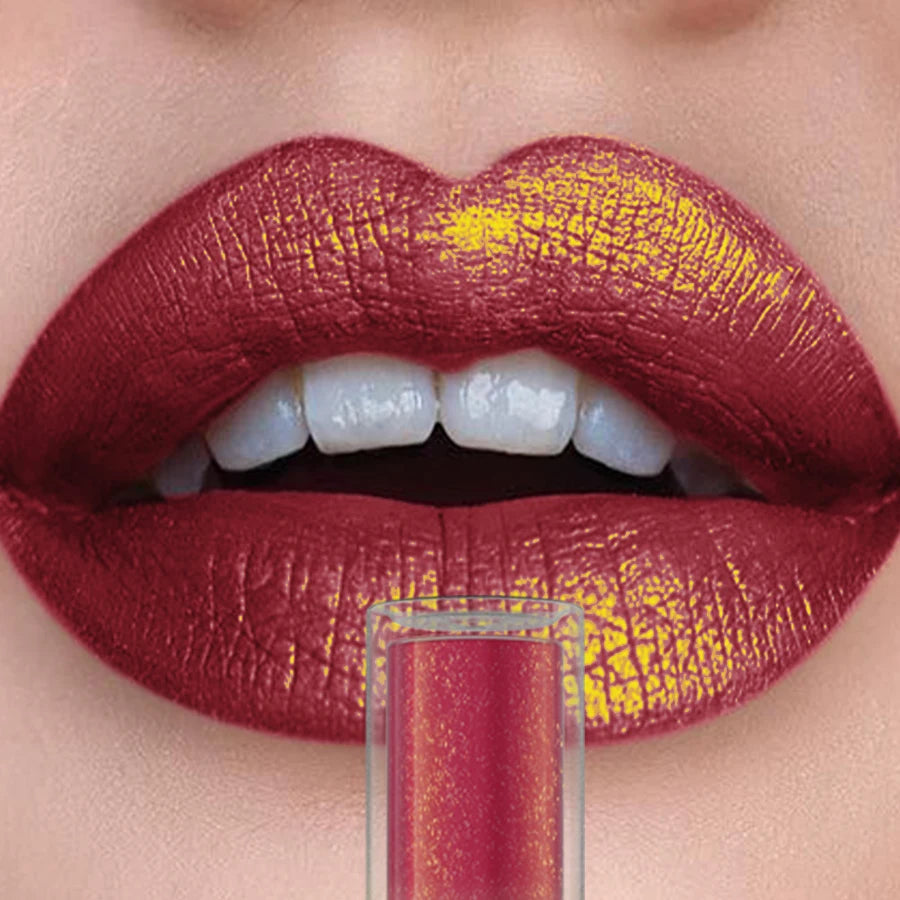 14 Colors Bold Intense Glitter Metallic Lip Gloss Pearlescent Lip Tint,Long Lasting Liquid Lipstick Makeup Gifts for Women Red