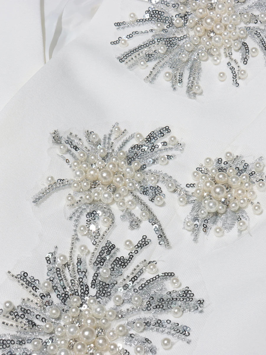 CHICEVER Solid Spliced Beading Slimming Blazer for Women Notched Collar Long Sleeve Patchwork Button Formal Coat Female Fashion