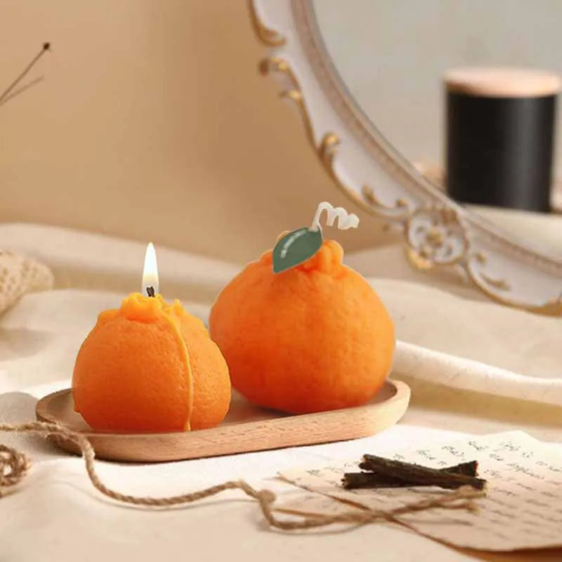 Ins Simulation Tangerine Aroma Candles Creative Modern Home Decoration Ornaments Birthday Gift Accompaniment Soy Aroma Candles