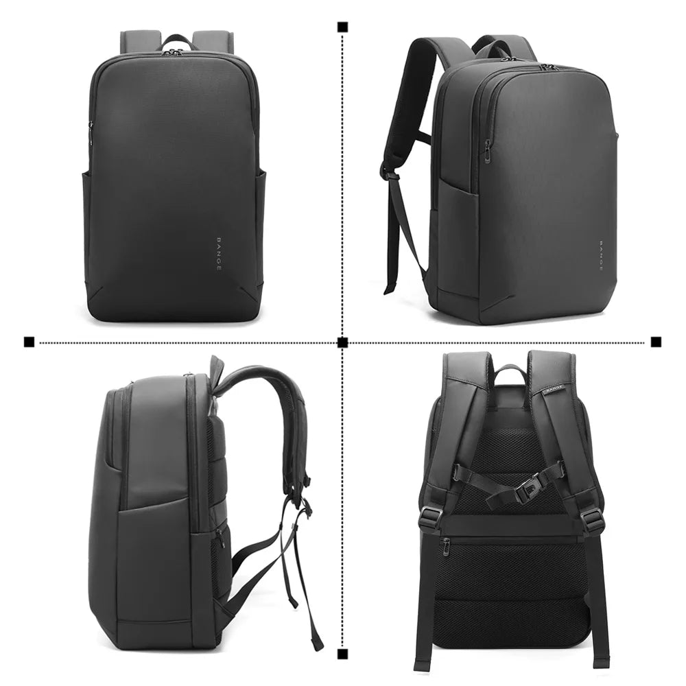 BANGE Simple Design Multi-Pocket Waterproof Business Trip Backpack Men School Bag 15.6 Inch Laptop Bagpacks for Male Back Pack