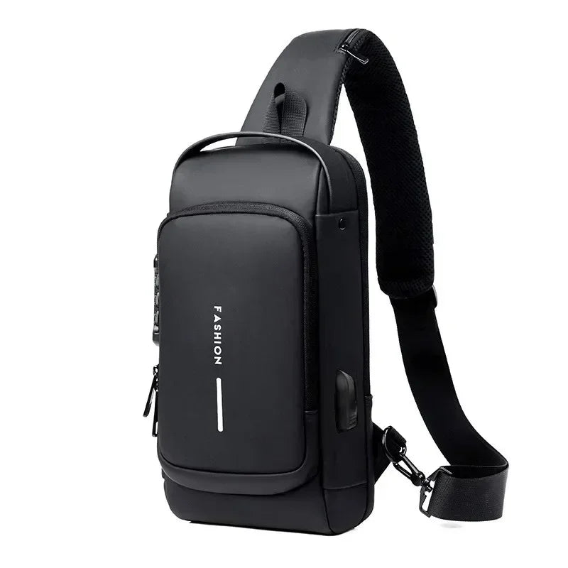 Men Anti Theft Chest Bag Shoulder Bags USB Charging Crossbody Package School Short Trip Messengers Bags Men's Oxford Sling Pack - Kimlud