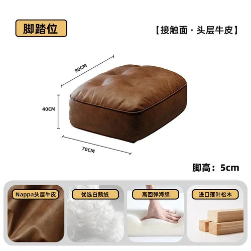 Leather Living Room Sofa Luxury Sectional Modern Design Sofa Apartment Interior Salon Canape De Luxe Moderne Room Decor - Kimlud