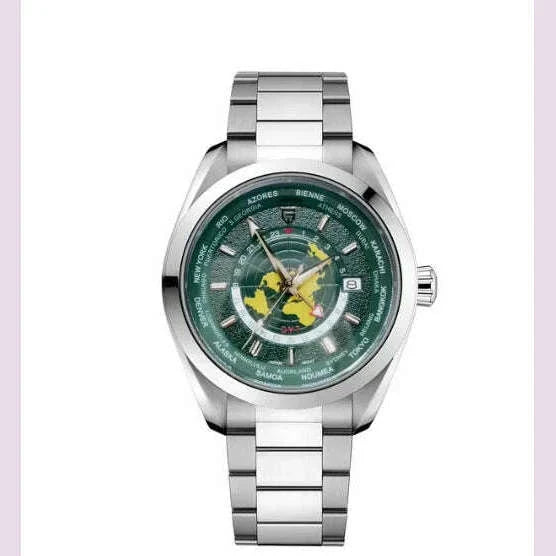 PAGANI DESIGN Mens Watch 2024 New Sapphire Mirror Stainless Steel NH34 Movt Mechanical Wristwatch for Man Multi-time zone Reloj