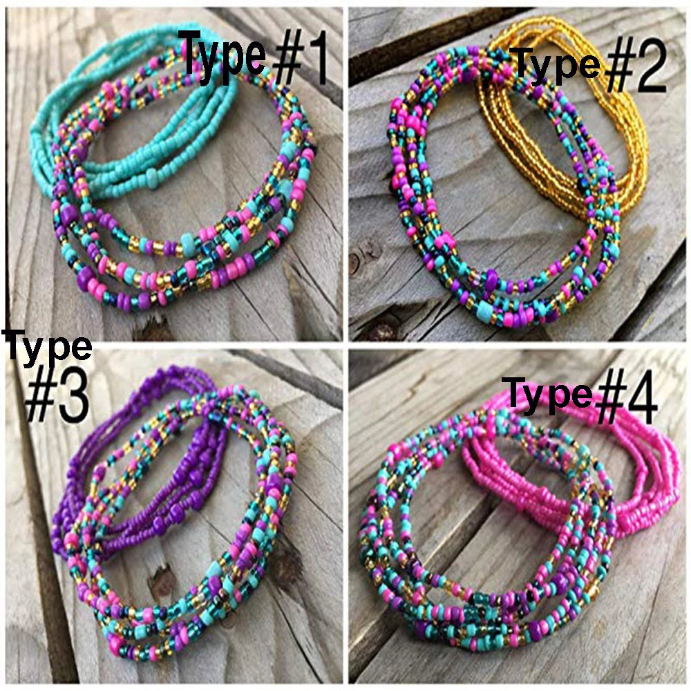Double Strand Waist Beads, Body Jewelry, Belly Beads, Bead Jewelry, Belly Chains, Elastic Waist Chain, Body African Waists Bead