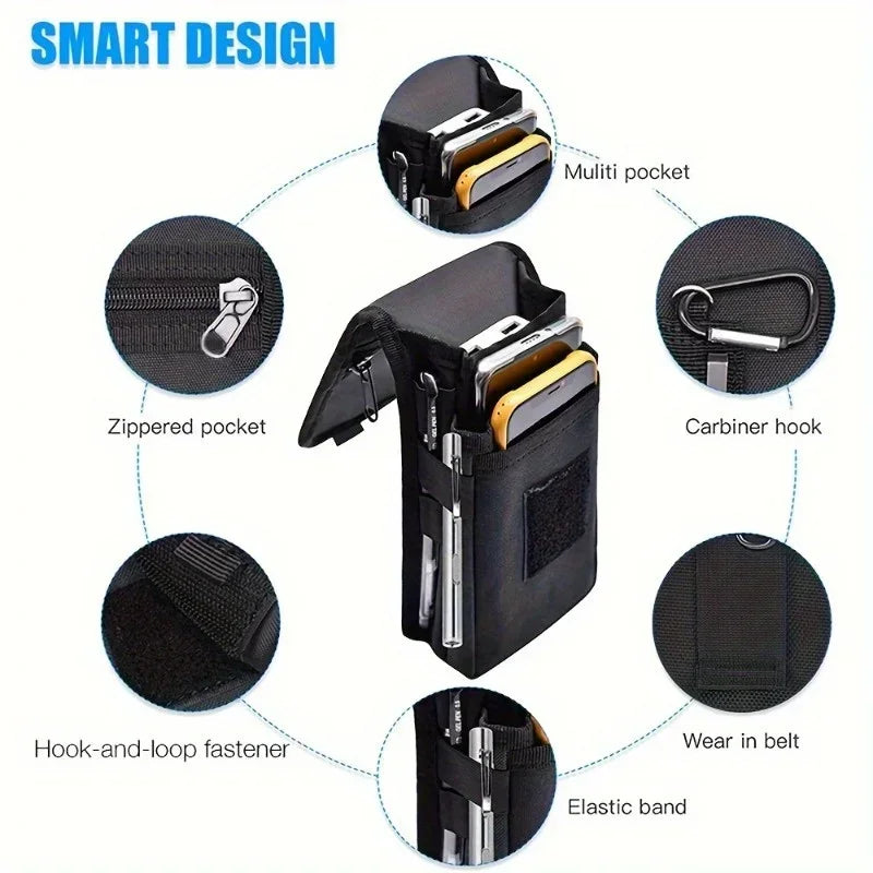 6.3 Inch Multi-Functional Mobile Phone Bag Oxford Fabric Pocket Cell Phone Belt Pouch Case Men's Outdoor Bag for Iphone...