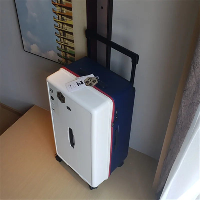 Fashion Wide Handle Large Capacity 32inch Rolling Luggage Trunk Women Hardside Travel Suitcase With Brake Wheels