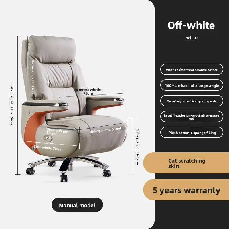 Electric Massage Boss Chair Heated Ventilated Gaming Chair Genuine Leather Executive Computer Seat Luxury Ergonomic Office Chair