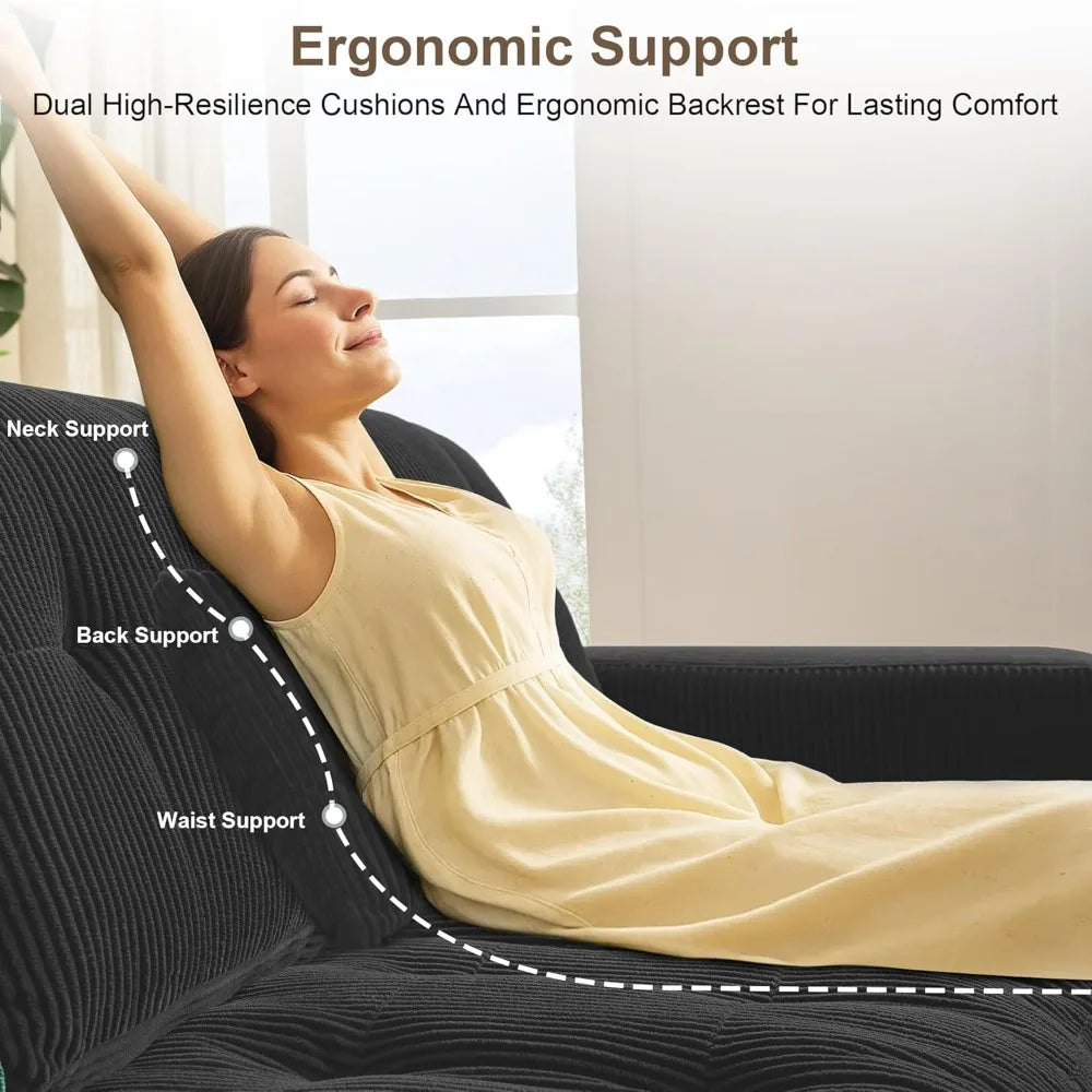 Modern 105 Inch Cloud Sectional Sofa, L-Shaped Comfortable 3 Seater for Living Room | Kimlud Luxury Chair