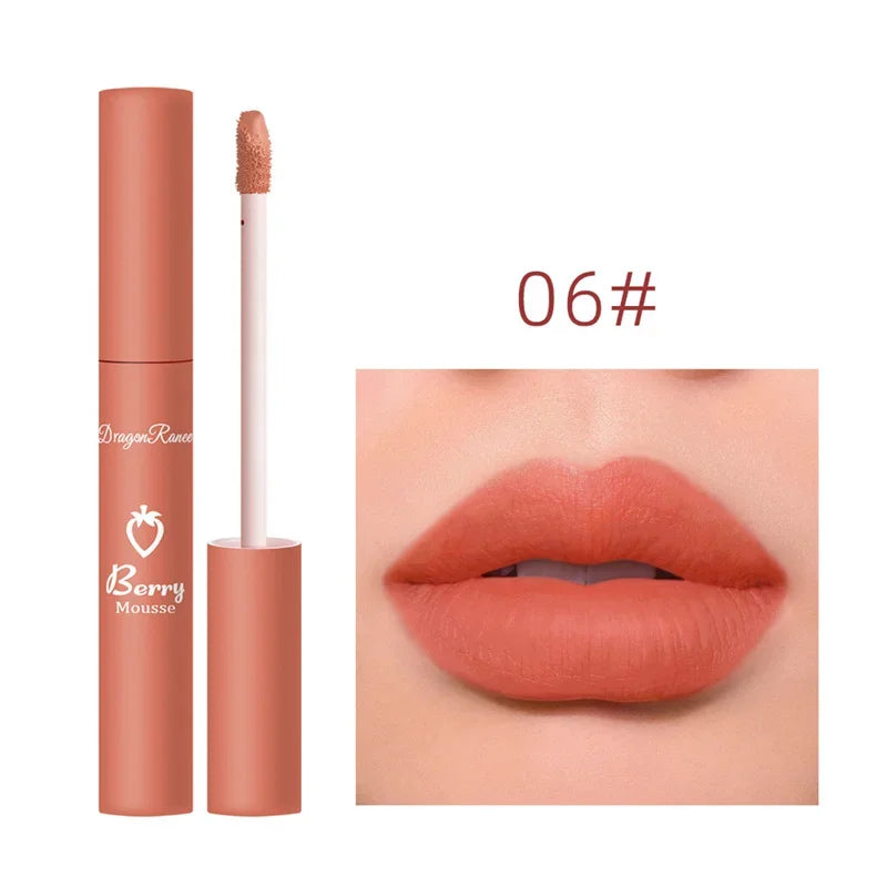 12 Colors Liquid Lipstick Nude Matte Sexy Waterproof Long Lasting Lip Gloss Moisturizing Velvet Non-stick Cup Lip Glaze Makeup