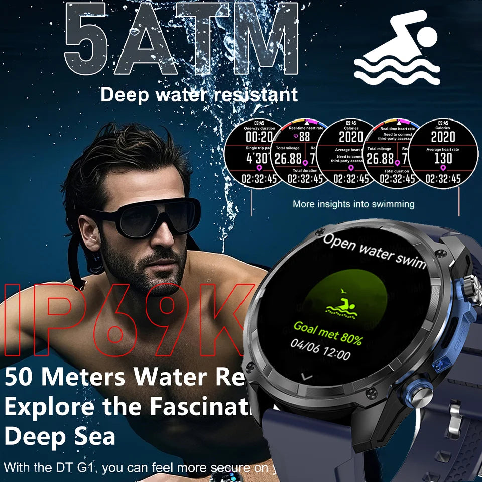 NEW 2025 GPS Smart Watch with Offline Maps 4GB Memory Video Player Military Sports Smartwatch Men 30m Swimming Waterproof AMOLED