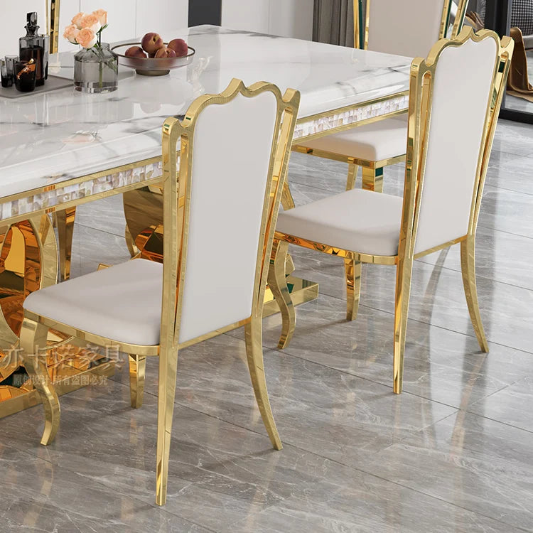 Kitchen Marble Dining Table Restaurant Side Chairs Living Room Study Dining Table Writing Office Muebles Commercial Furniture - Kimlud