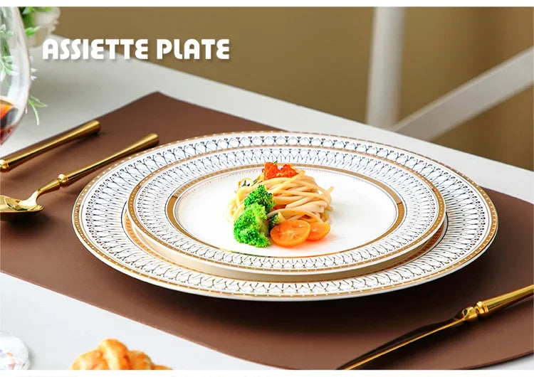 European style ceramic desserts, salad plates, restaurants, light luxury dishes, kitchen utensils - Kimlud