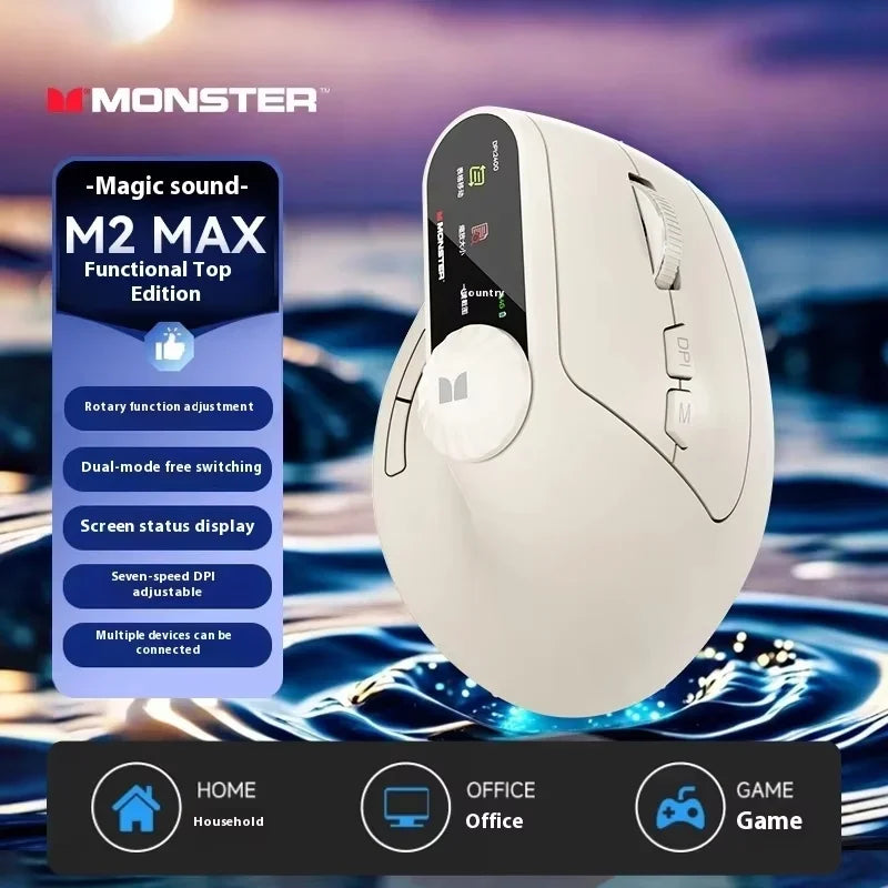 Monster M2 PRO MAX Gaming Mouse Rechargeable Dual Mode Lightweight Custom & Comfortable Ergonomic Durable Wireless Mouse Gift