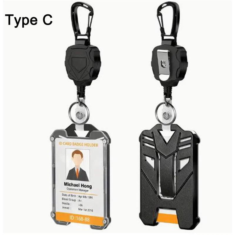 ID Card Holder Bus Card Cover Case Badge Reel Clip Badge Clip Heavy Duty Badge Clip Retractable Badge Holder ID Badge Holder