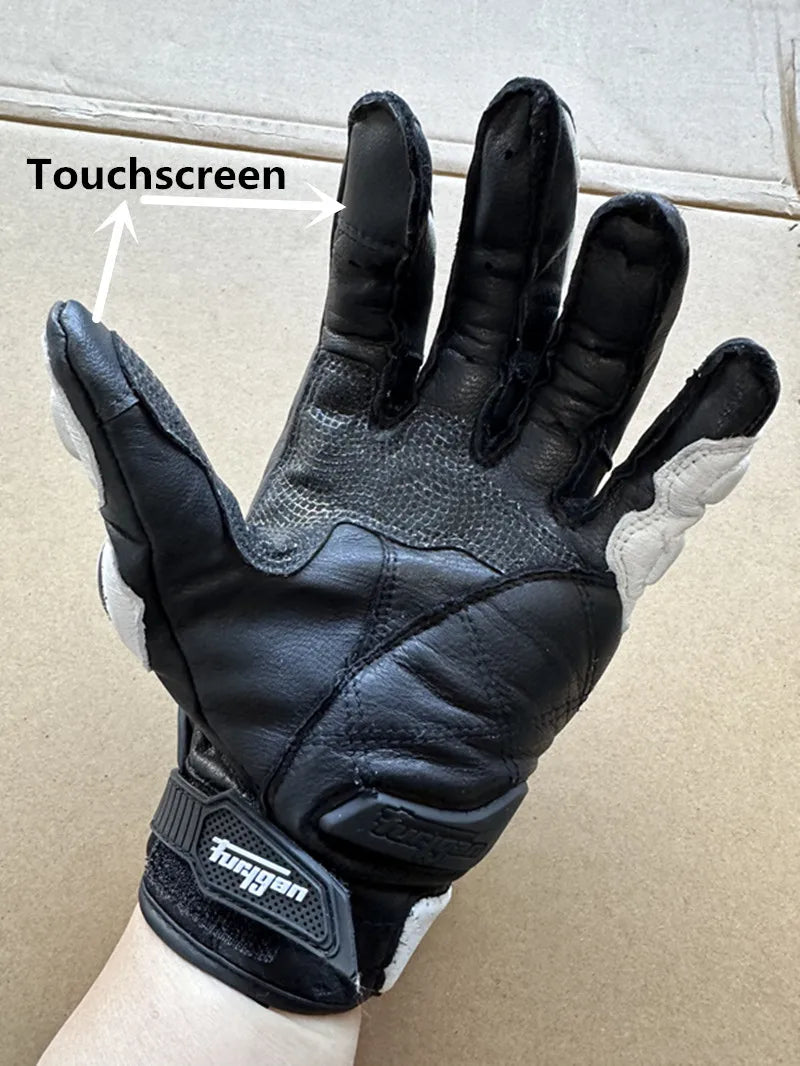 Motorcycle Gloves Afs6 Afs10 Afs18 Security Protection Windproof Motocross Mittens Touch Screen Men's Leather Motorbike Glove