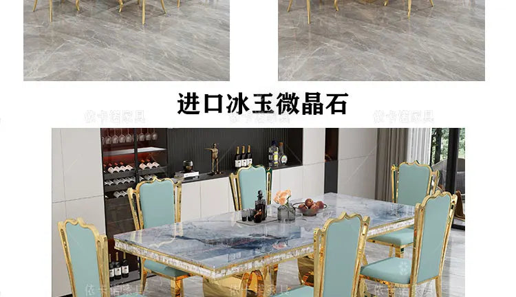 Kitchen Marble Dining Table Restaurant Side Chairs Living Room Study Dining Table Writing Office Muebles Commercial Furniture - Kimlud