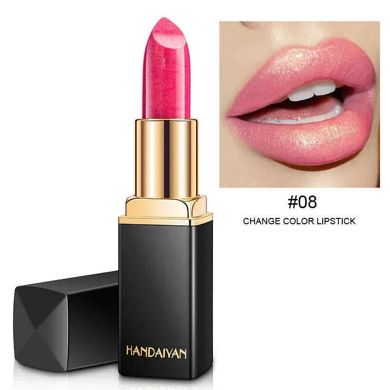 Handaiyan 9 Colors Glitter Matte Velvet Nude Lipstick Shimmer Sexy Red Pigments Makeup Long Lasting Waterproof Profissional