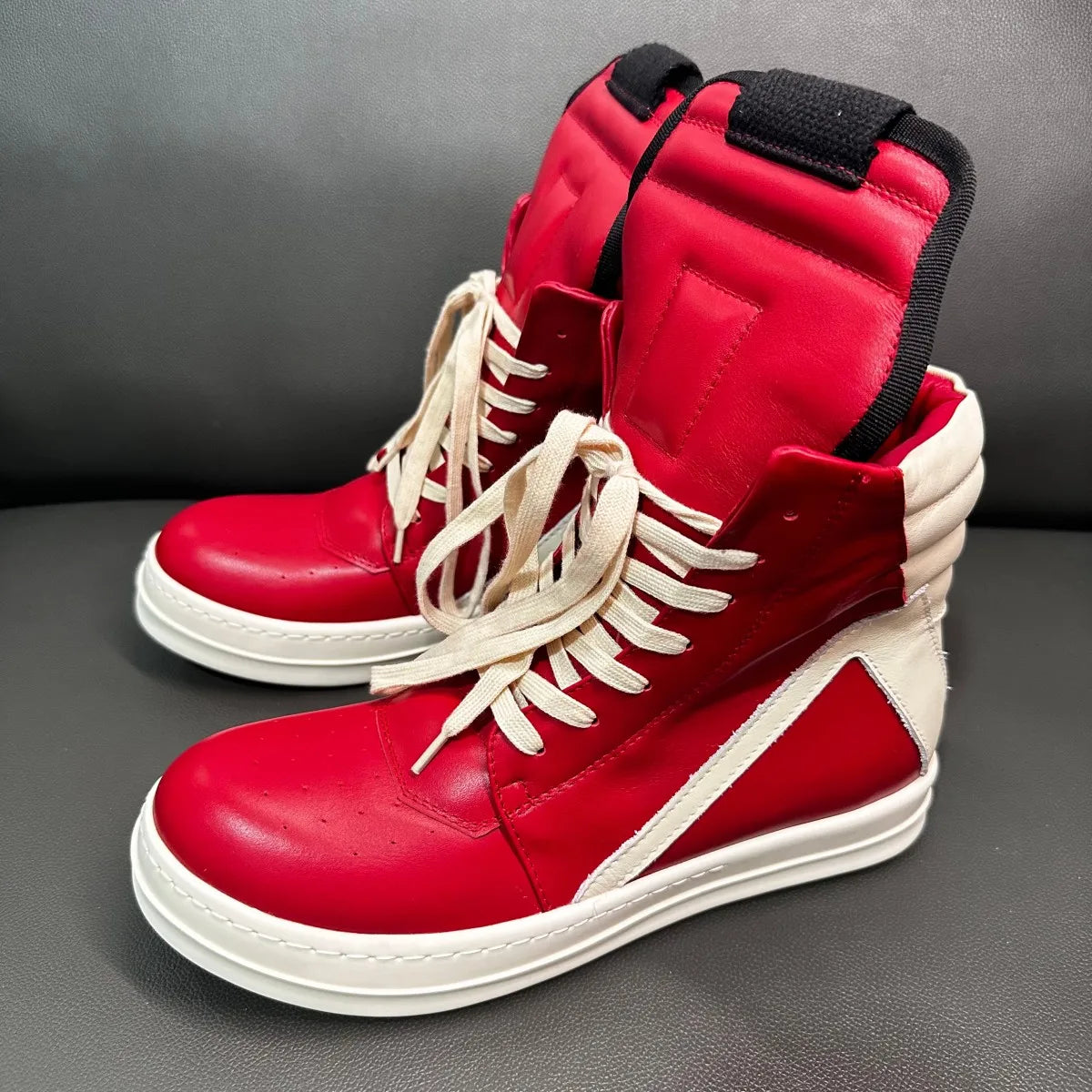 Classic Beige Leather High Top Shoe Retro Men Boots Sneaker ZIP Women Casual Shoes Lace Up Sneakers Luxury Gray Ankle Boot