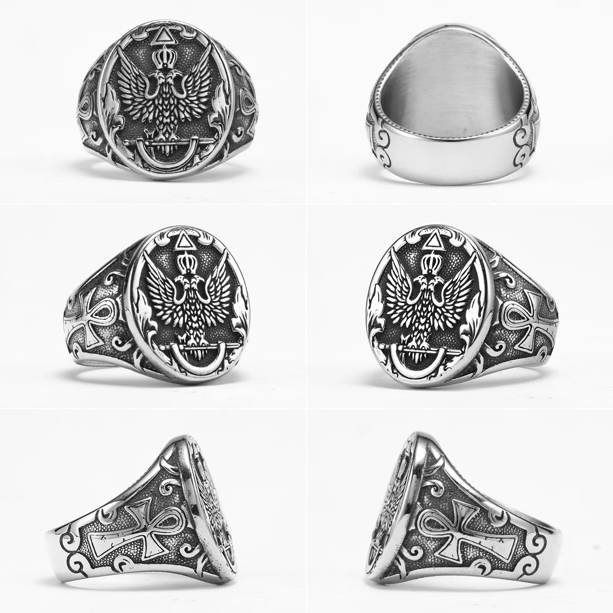 Double-headed Eagle Stainless Steel Men Rings Punk New In For Male Women Fashion Jewelry Creativity Gift Wholesale...