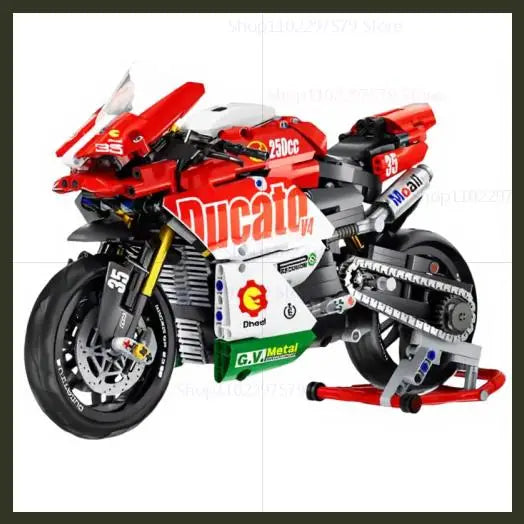 Red 1:10 Racer Motorcycle Building Blocks Set 800+ Pcs MOC DIY Bricks Gifts For Boys Kids Adults Racing Model DIY Toys Christmas