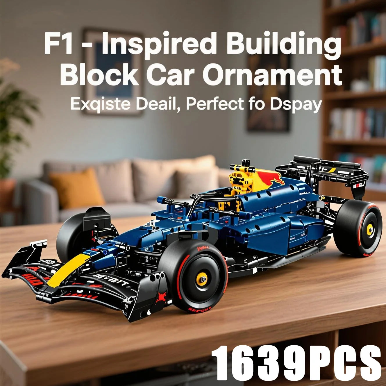 Technical 1639PCS RB20 F1 Race Car 42206 Building Set Collectible Display Model Sport Car Kit with Detailed Great Gift Toy Decor