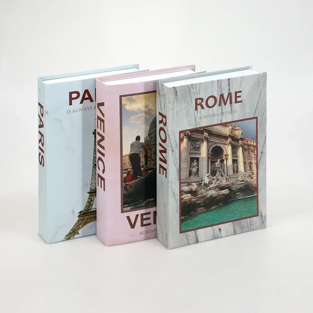 3Pcs Foldable Fashion Fake Books Living Room Decoration Designer Books Coffee Table Ornaments Club Hotel Room Villa Prop Books