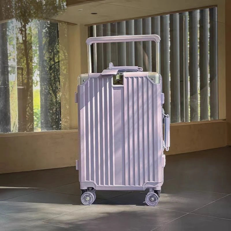 20/24/26/28 Inch Fashion Wide Handle Travel Suitcase Luggage with Cup Holder Suitcase Trip Cabin TSA Customs Lock Trolley Case