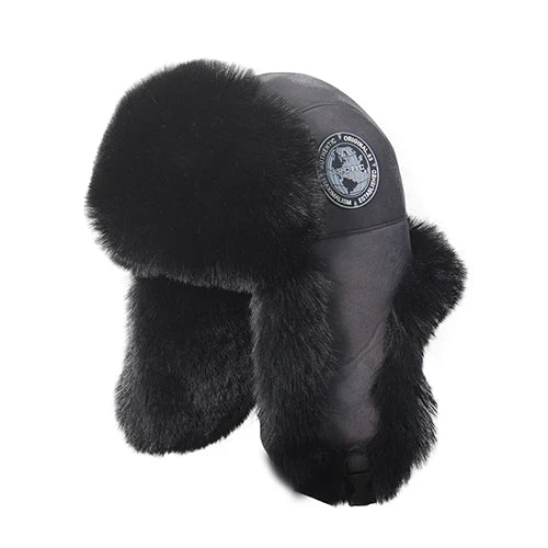 2025 New Men's 100% Natural Fake Fox Fur Bomber Hats Winter Russian Man Warm Faux Fox Fur Hat Male Fake Fur Caps