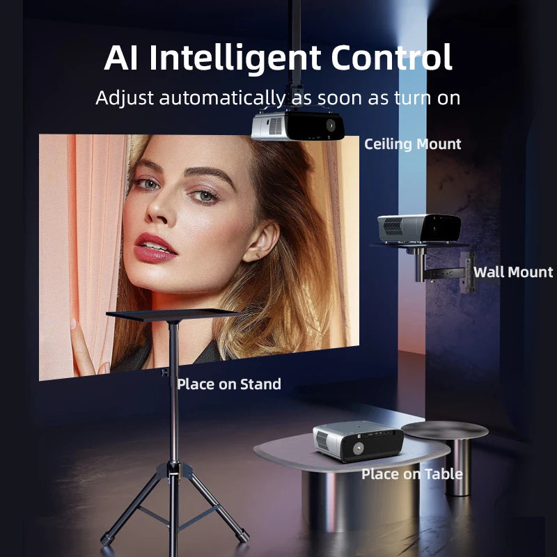 Super Bright 4K Projector with Android TV, Netflix 4K Support, Dolby Audio, Outdoor & Home Theater, Day & Night Use, Dust Proof - Kimlud