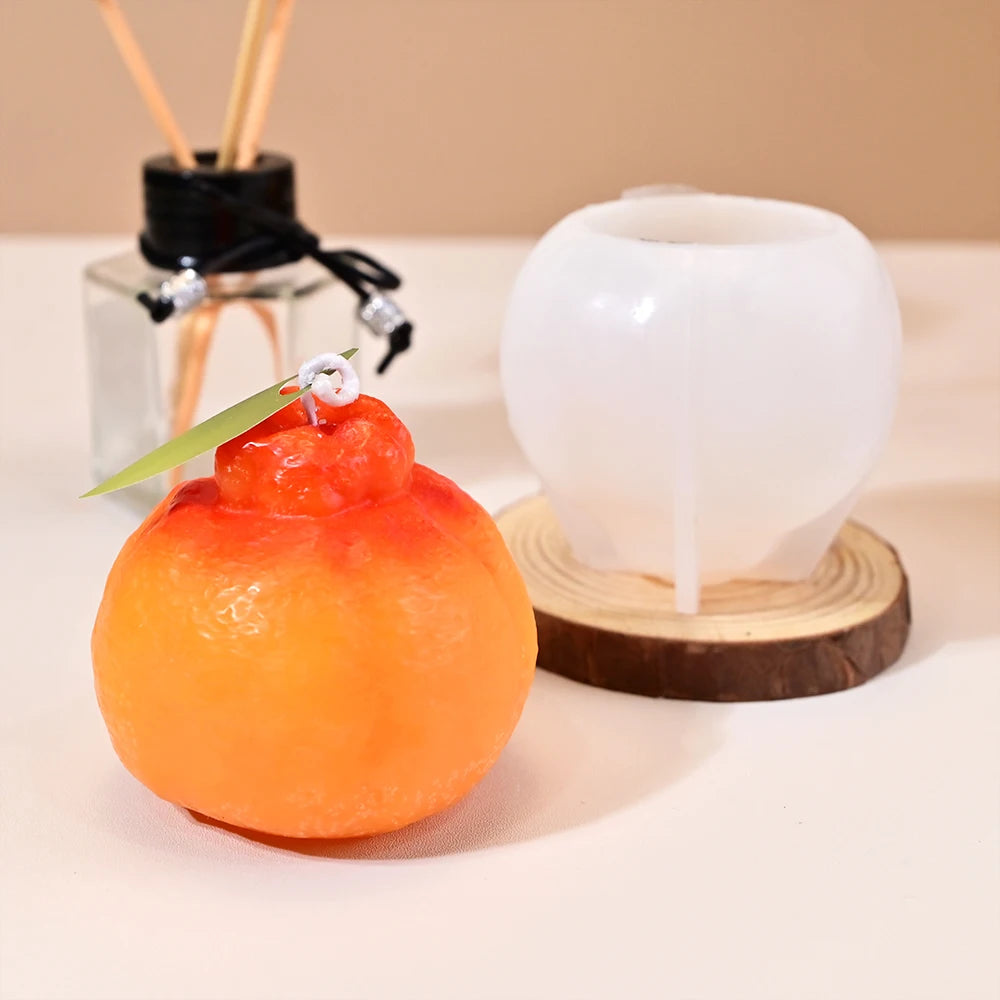 S0164 Creative 3D Orange Silicone Candle Mold Simulated Fruit Moldes Para Velas for Aromatherapy Candle Making